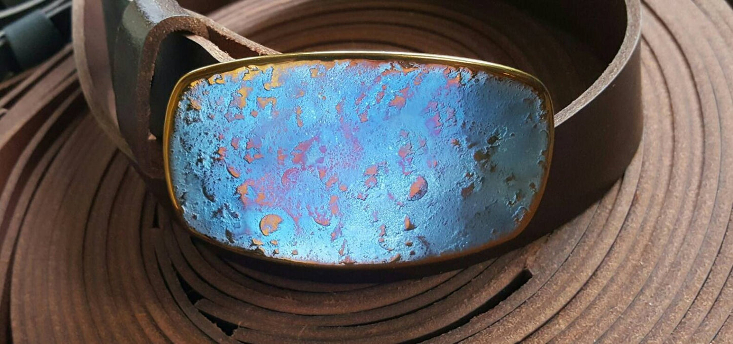 Belt Buckle Fits 1-3/4" Belt Original Blue Jean Buckle Hand Forged Hypoallergenic Unisex Accessories Stainless Steel Buckle For Leather Belt