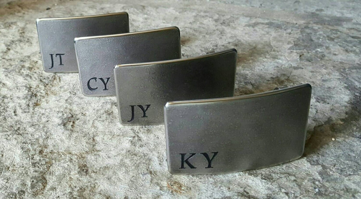 Personalized Groomsmen Gift Grad Gifts, Belt & Buckle for Jean or Dress Pant, Monogrammed Gift, Stainless Steel, Hypoallergenic Buckle
