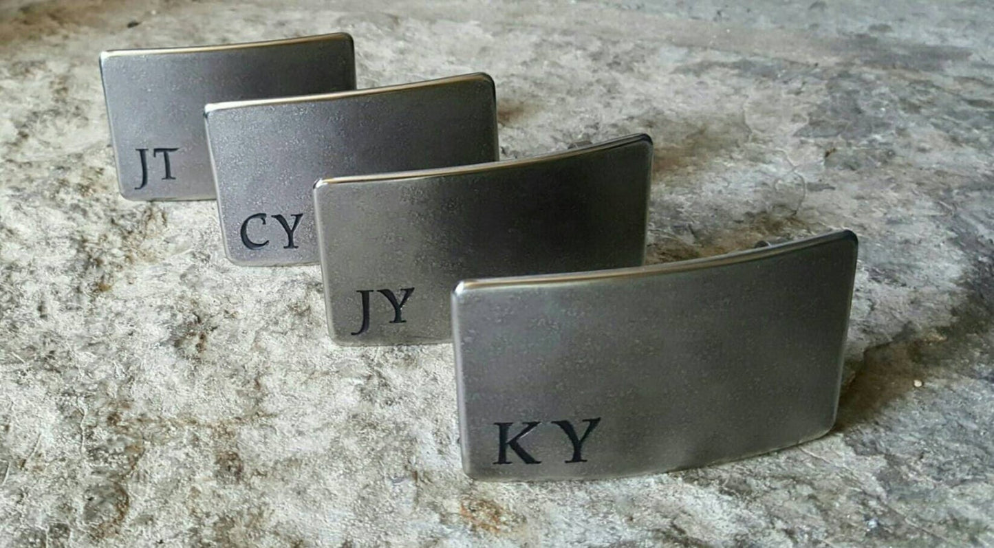 Personalized Groomsmen Gift Grad Gifts, Belt & Buckle for Jean or Dress Pant, Monogrammed Gift, Stainless Steel, Hypoallergenic Buckle