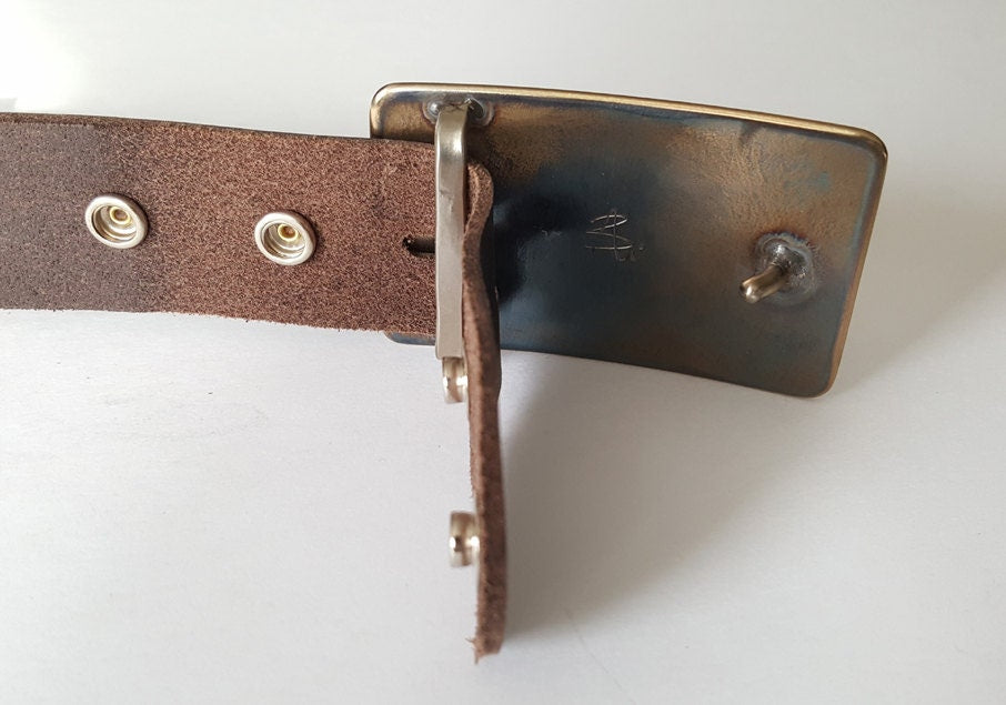 Canadian Landscape Belt & Buckle Waterproof Accessories Hiker's Outdoor Lover Gear Artisan Signed Buckle For 1.5" Leather Snap Belt for Jean