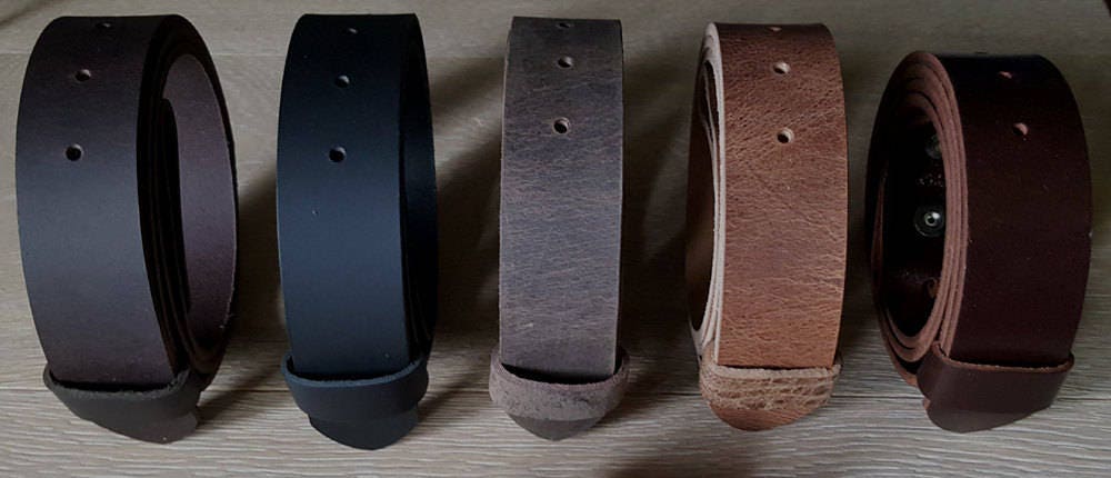 Leather Belt with SNAPS for Jeans or Suits Custom Cut Men's Belt Women's Belt Black, Brown Fawn, Distressed, Mahogany Leather Belt w/ Snaps