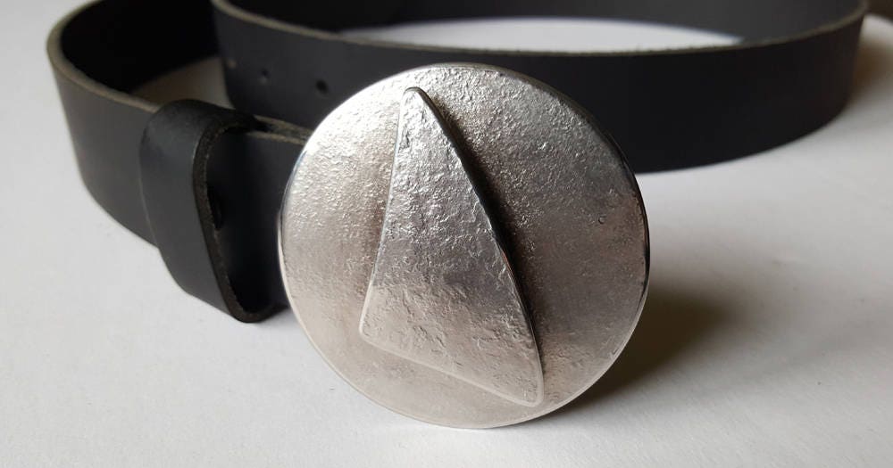 Nautical Belt and Buckle, Buckle & Leather Belt w/ Snaps, Custom Cut Belt, Sailing Accessory, Nautical Jewelry, Unisex Gift, Sailor's Gift