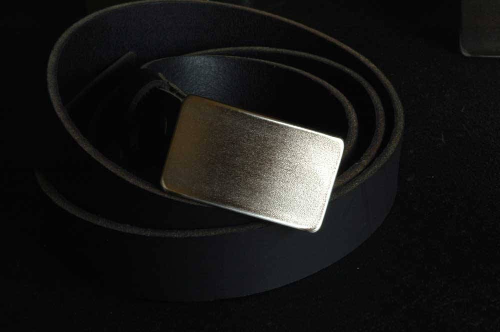 Belt & Buckle, Gentlemen's Gift, Stainless Steel Anniversar, Dad Belt Buckle, Hypoallergenic Accessory, Guy Gift, 1-1/2" Wide Leather Belt