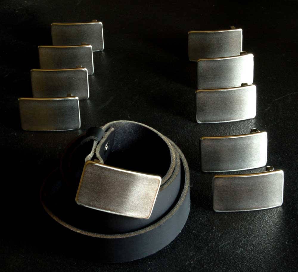 Belt & Buckle, Gentlemen's Gift, Stainless Steel Anniversar, Dad Belt Buckle, Hypoallergenic Accessory, Guy Gift, 1-1/2" Wide Leather Belt