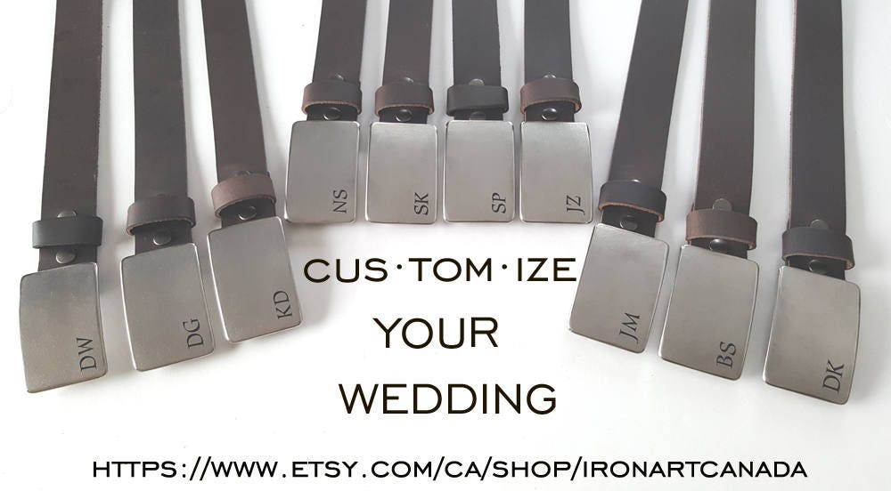 Monogrammed Buckles & Belts, Gift Wrap, Personalized Groomsmen's Gifts, Customized Wedding Keepsake, Groom and Groomsmen Gift, Guy Gifts