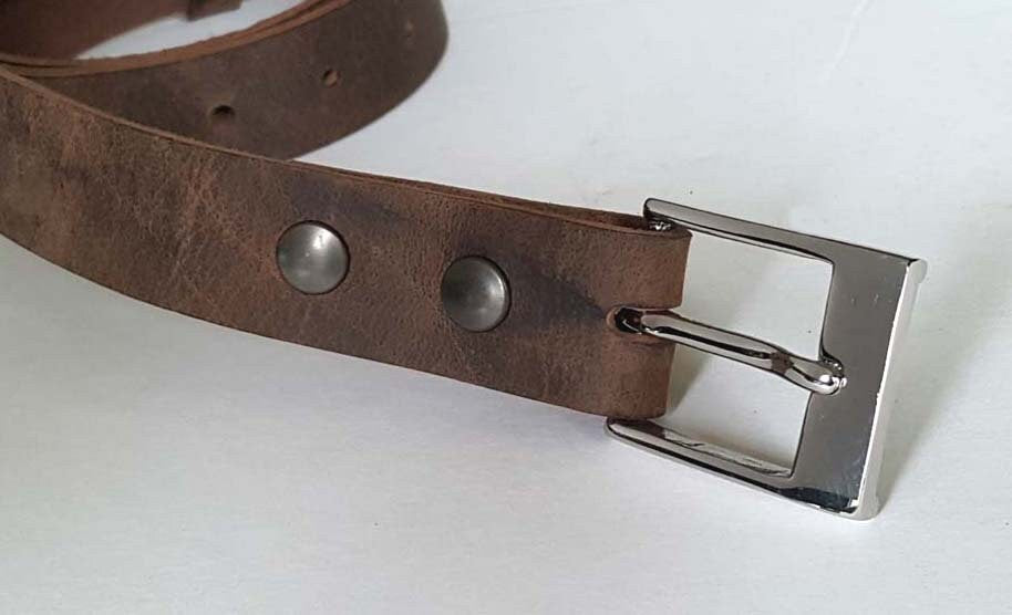 Suit Belt & Buckle Belt with Snaps and Simple Buckle Leather Belt Keeper Included Grooms Groomsmen's 1-1/4" wide for Guys or Gals