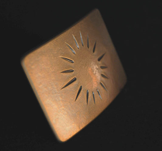 Sun Belt Buckle Sunburst Buckle Hypoallergenic Stainless Steel SUNSHINE Buckle SIGNED ORIGINAL Hand Forged Belt Buckle for Jeans Silver/Gold
