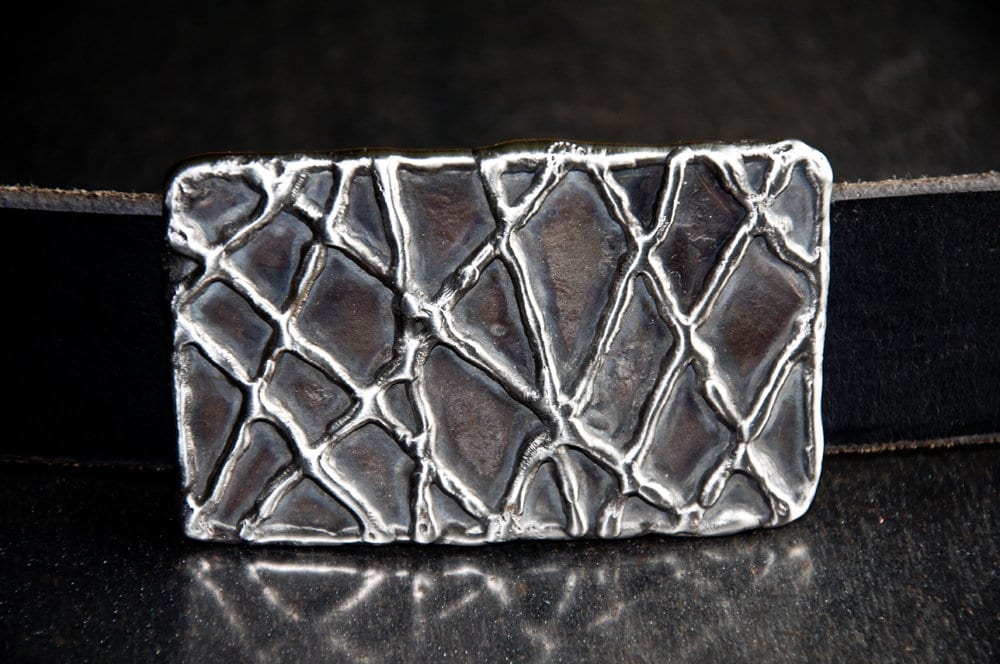 Handmade Belt Buckle, Hand Forged Belt Buckle For Blue Jeans, Signed Original, Unisex Buckle Fits 1-1/2" Leather Belt, Hand Crafted Gift