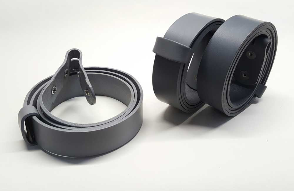 Light Grey Belt Medium Grey Belt Dark Grey Belt 1-1/4" or 1-1/2" Hand Dyed Gray Leather Belt, INTERCHANGEABLE Belt w/ Snaps, Custom Cut
