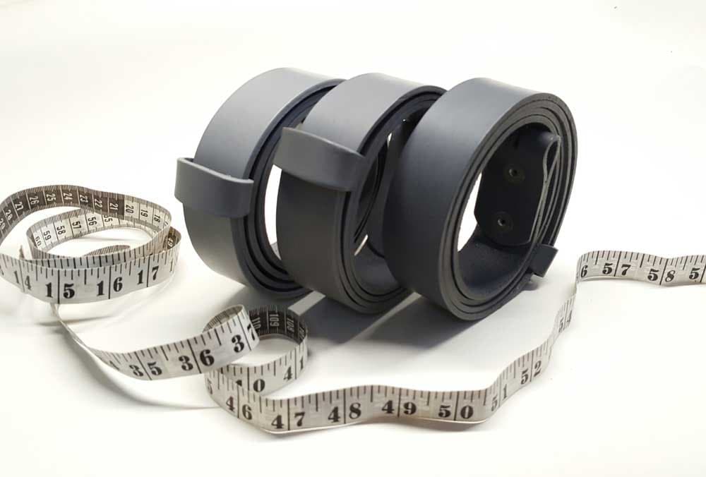 Light Grey Belt Medium Grey Belt Dark Grey Belt 1-1/4" or 1-1/2" Hand Dyed Gray Leather Belt, INTERCHANGEABLE Belt w/ Snaps, Custom Cut