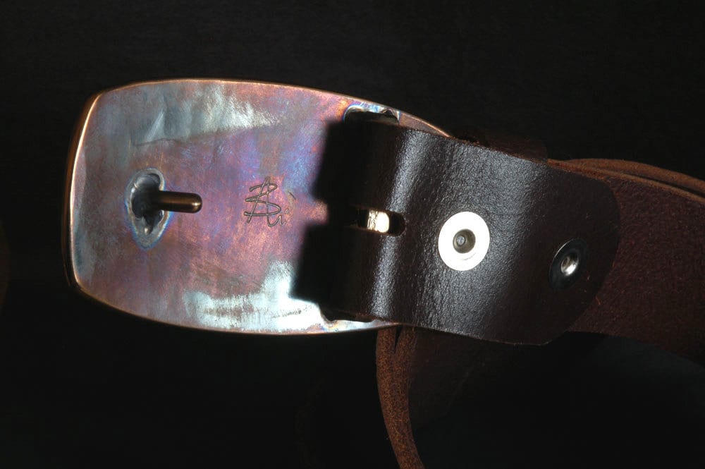 Blue Jean Belt Buckle, Silver & Denim, Unisex Accessories, Hand Forged Stainless Steel, Hypoallergenic Accessories, Buckle Fits 1.5" Belt