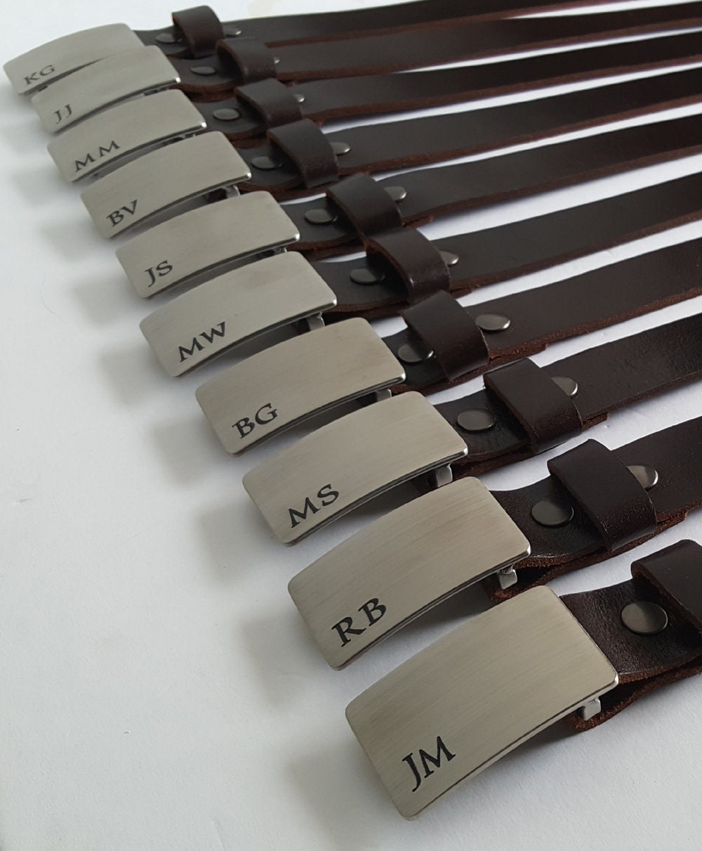 Personalized Buckle & 1-1/2" Leather Belt Set, Monogrammed Gift, Buckle and Leather Belt Set, Bridal Set, Groom, Groomsmen Gift, Keepsakes