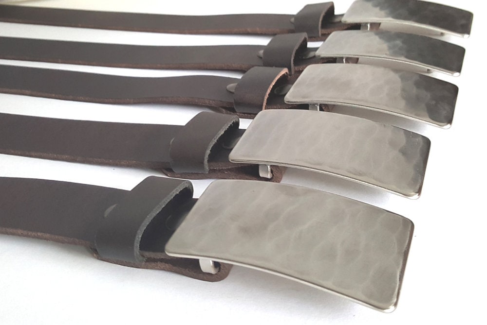 Hand-Forged Two Prong Belt Buckle Wood Grain Wood Lovers Canadian Made Stainless Steel Unisex Work Gear for Jeans Fits 1-1/2" Belt