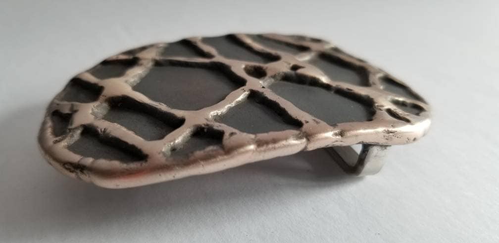 Bronze Anniversary Belt Buckle Hand Forged in Canada Buckle Accessories for Jeans, For 1.5" Leather Snap On Belt Canadian Designed Buckle
