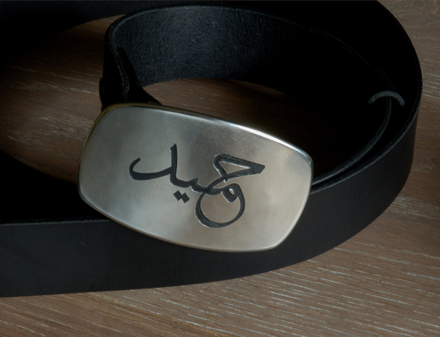 Customized Buckle & Belt SET, Personalized Monogram, Etched Belt Buckle with Leather Belt for Jeans, Hypoallergenic Stainless Steel Gifts