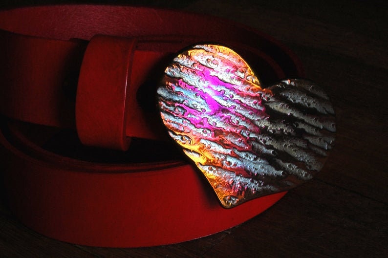 Belt BuckleValentine's Day Lover's Heart Bronze Anniversary Hand Forged Hypoallergenic Accessories Stainless Steel Buckle For 1.5" Belt