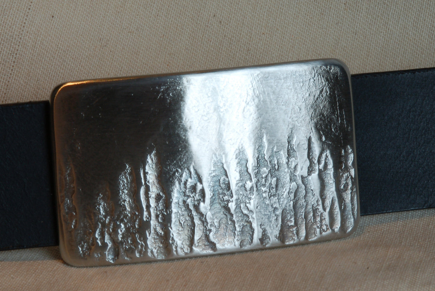 Firefighter's Gift Belt & Buckle Hand Forged in Fire Buckle Stainless Steel Hypoallergenic Fits 1.5" Blue Jeans Work Wear Accessory