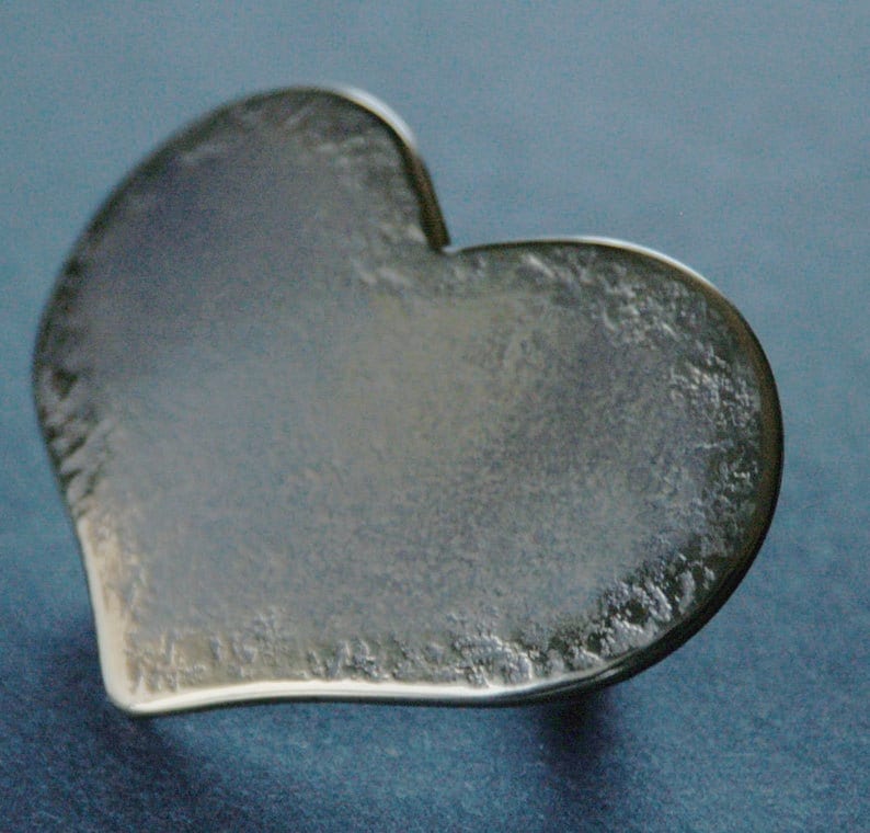 Belt Buckle Lover's Heart Bronze Anniversary Valentine's Day Hand Forged Hypoallergenic Accessories Stainless Steel Buckle Fits 1.5" Belt