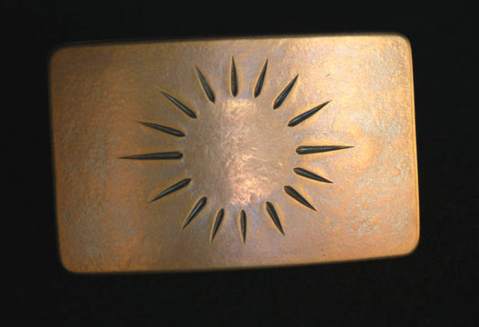 Bronze Anniversary Belt Buckle Florida Sunshine Sun Buckle Stainless Steel Buckle for 1-1/2" Belt Hypoallergenic Buckle, Buckle for Jeans