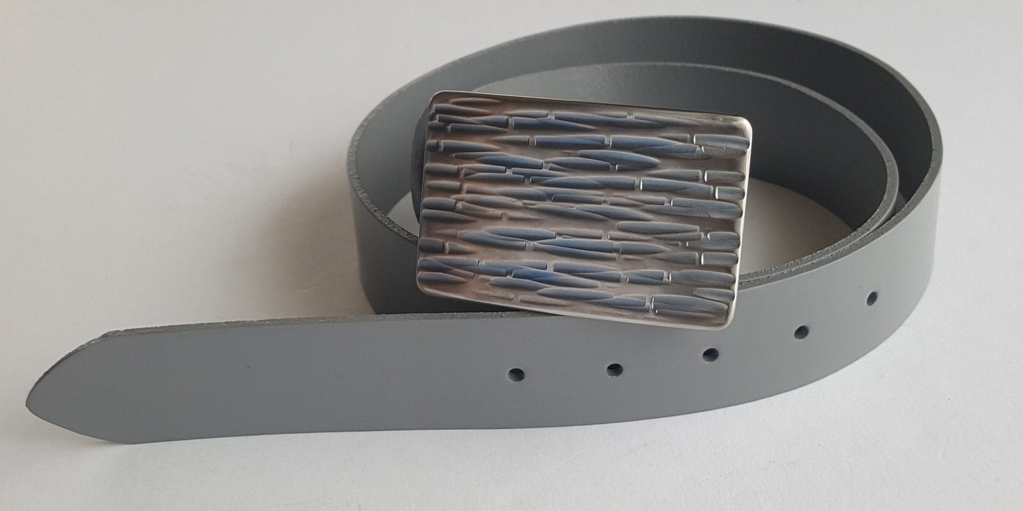 Hand Dyed Light Grey Belt, Grey Belt or Charcoal Belt 1-1/4" wide or 1-1/2" Gray, Leather Belt w/ Snaps, Custom Cut for Suits or Jeans