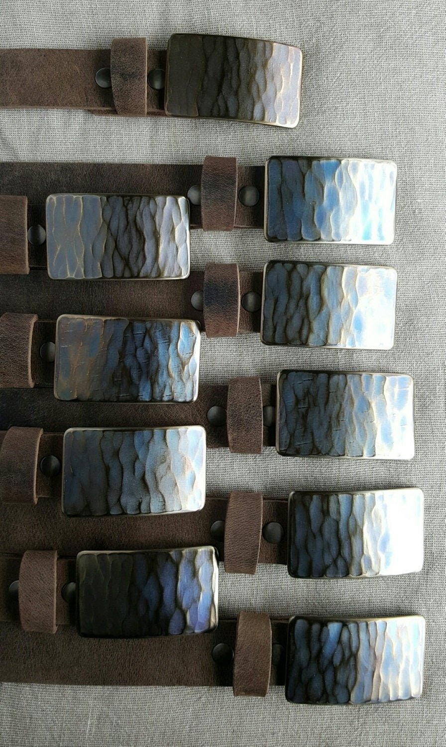 Belt Buckle for Suit, Fits 1-1/4" Wide Belt Canadian Ancient Bronze, Wood Grain, Hand Forged Stainless Steel Buckle, Hypoallergenic Buckle,