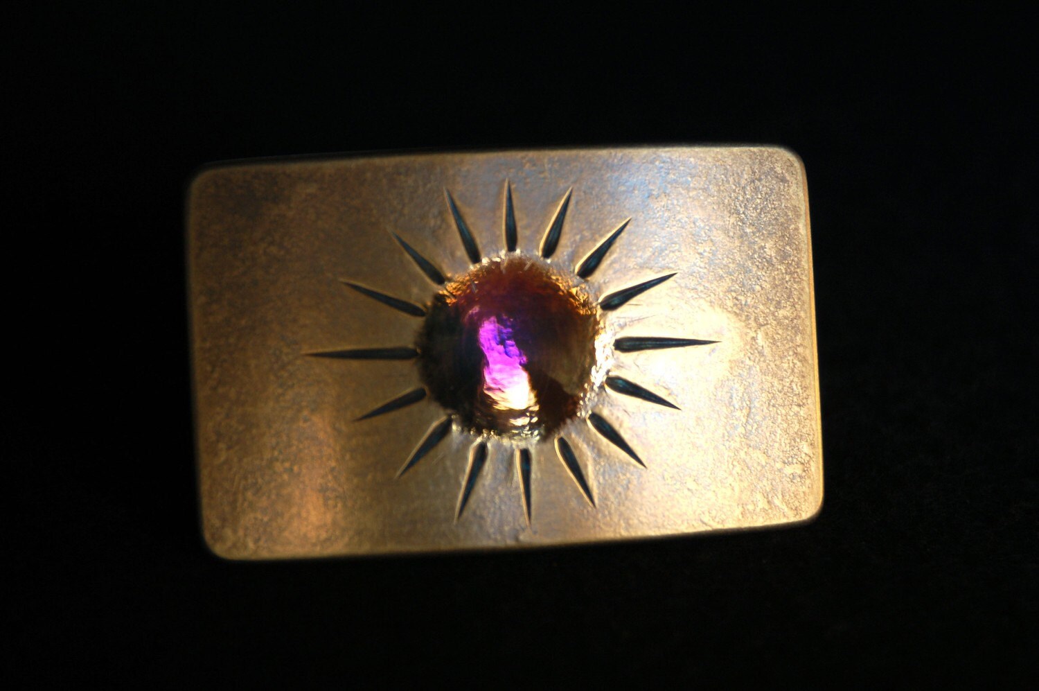 You Are My SUNSHINE, Buckle, Purple, Gold Hand Forged Buckle, Handmade Gift, Hypoallergenic Accessory, Stainless Steel Buckle Fits 1.5" Belt