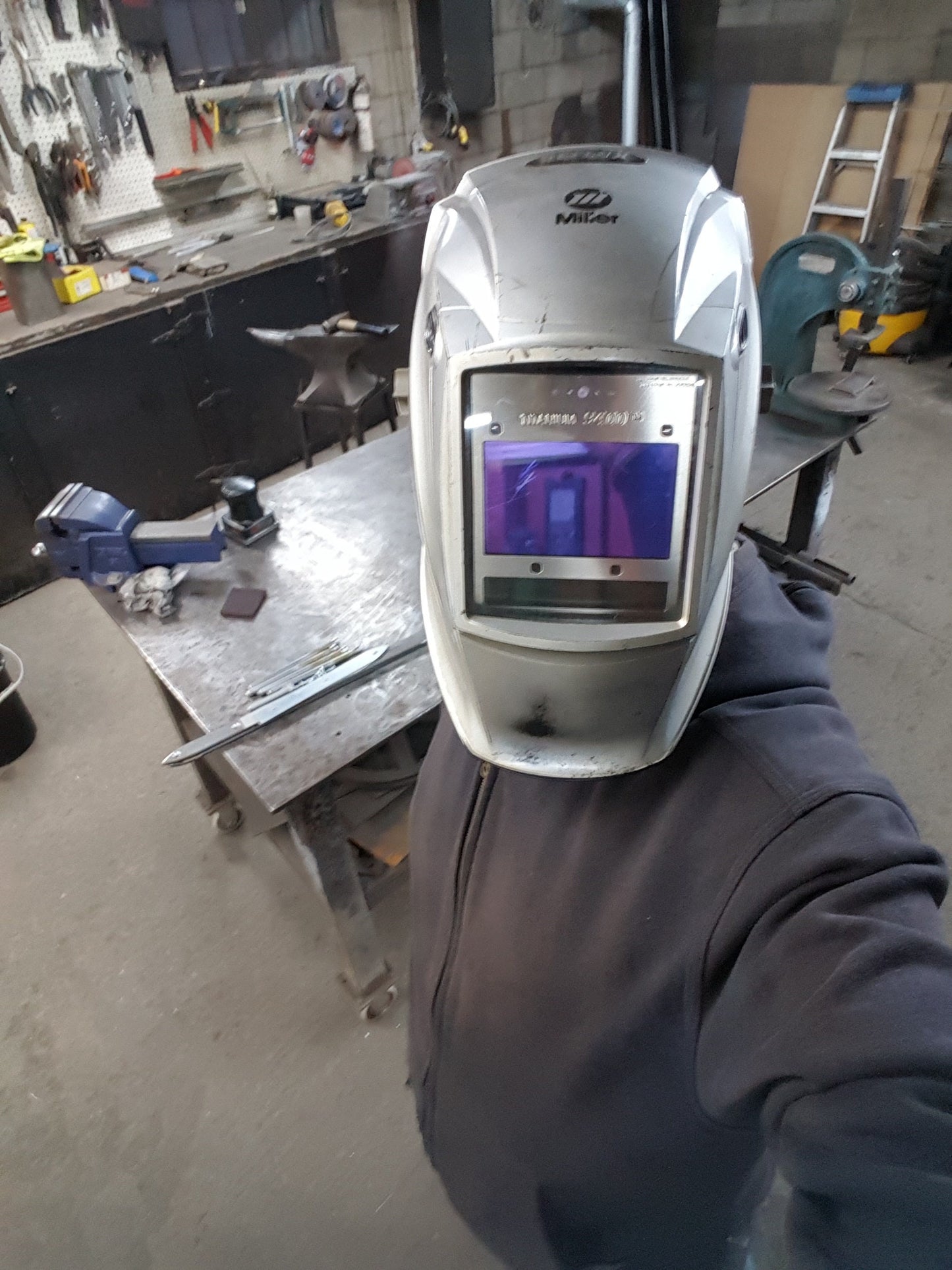 Belt & Buckle SET, Silver Anvil Textured Stainless Steel, Belt w/ Snaps, Hypoallergenic Buckle, Signed by Aucoin 1.5" Leather Belt w/ Snaps