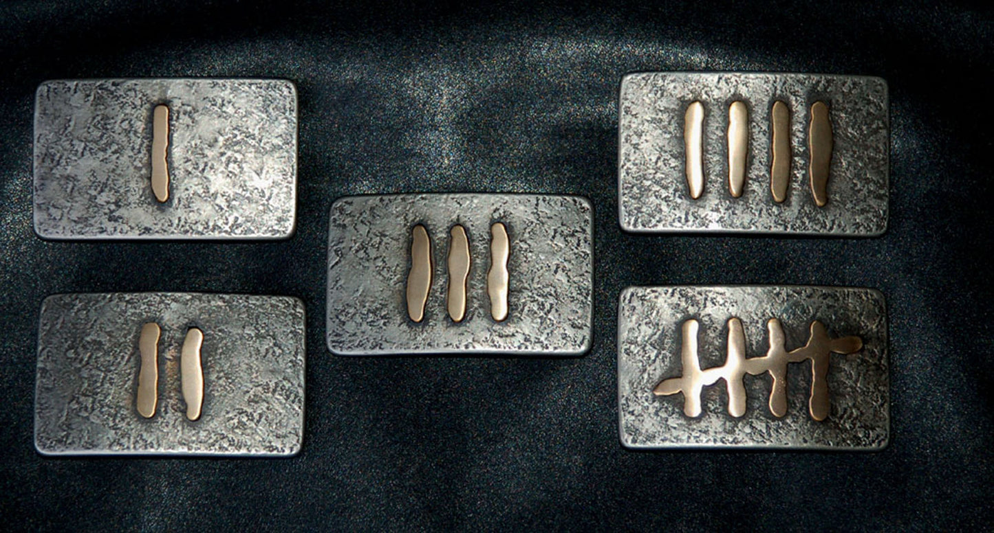 Belt Buckle Set Castaway Tally Marks Work Week Buckle Each Day of the Week Counting Days Castaway Doing Time Marking Time Unisex Gift Gag