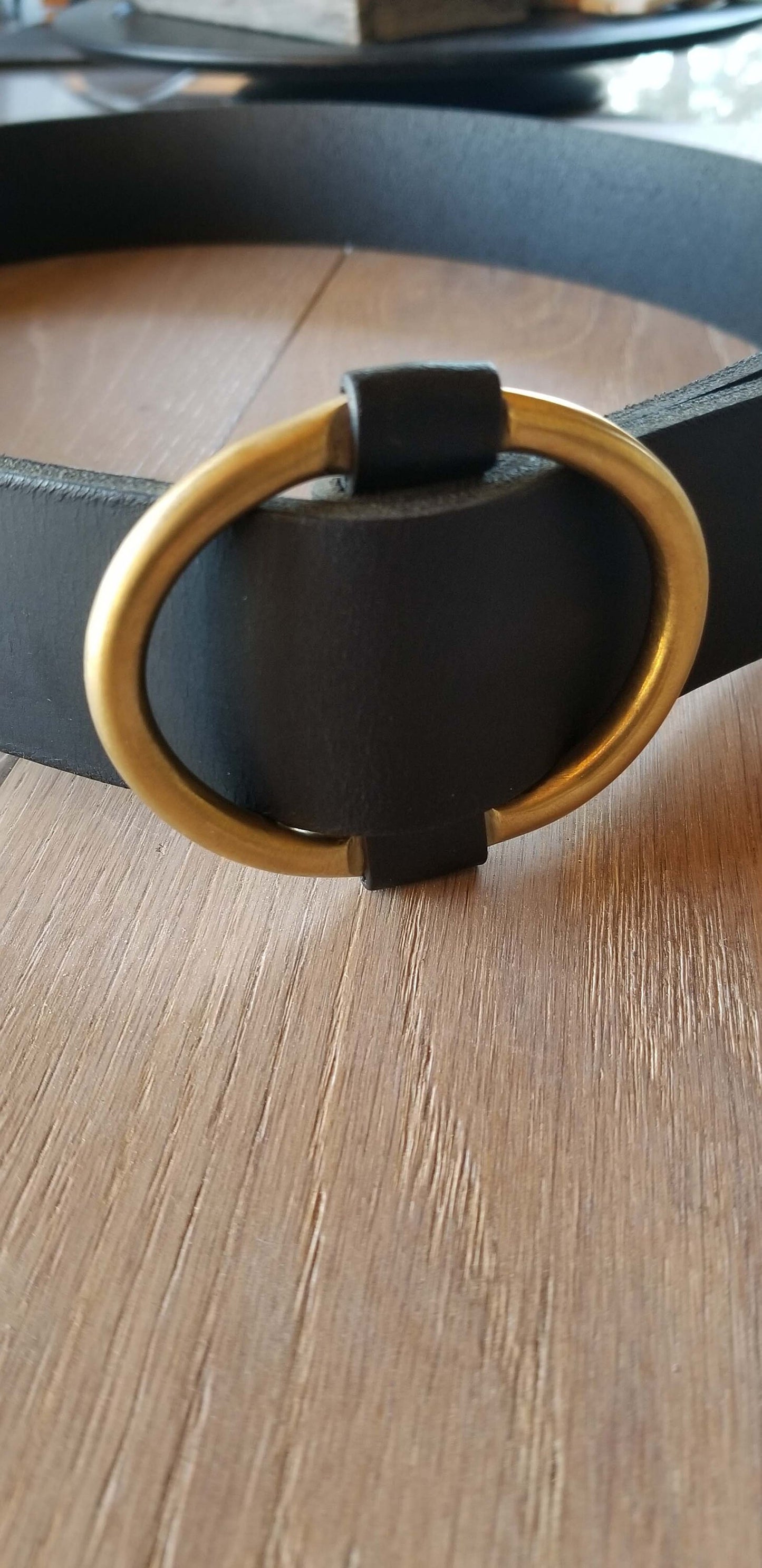 Round Friction Fit Belt Buckle, Mother's Day Gift, Dress Belt & Buckle, No Hole Belt, Gold or Silver Buckle, Poncho/Coat Belt and Buckle