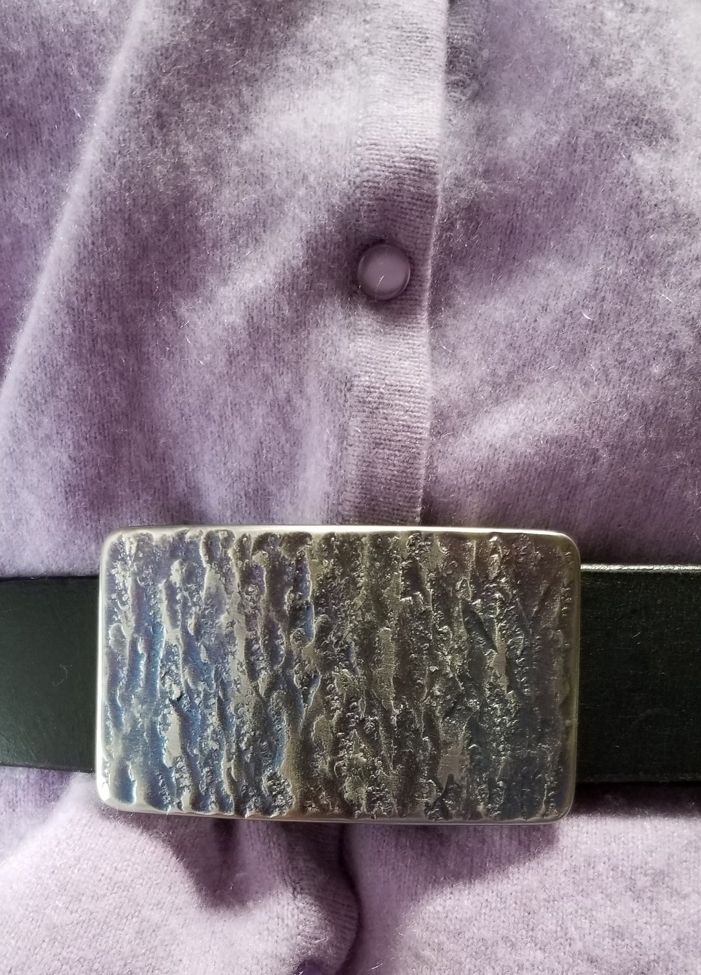 Purple Belt & Buckle, Buckle and Leather Belt, Hand Forged Unisex Belt Buckle, Golfer's Gift fits 1-1/2" Belt, Stainless Steel Anniversary