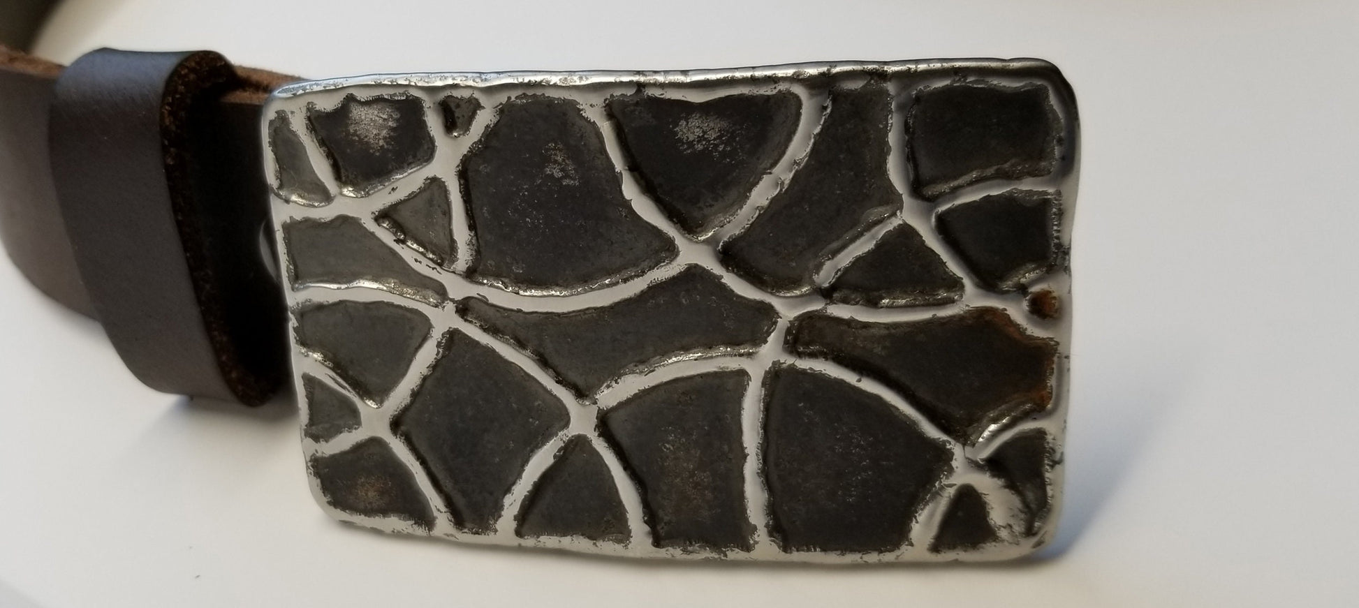 Belt and Buckle Hypoallergenic Accessories Stainless Steel with Silver or Bronze Design & 1.5" Leather Belt Stainless or Bronze Anniversary