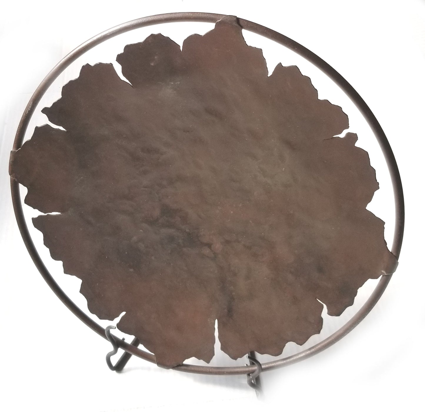 Serving Tray Rustic Metal Leaf Canadiana on Display w/ Stand Made in Canada Bronze Cottage Gift, Housewarming Gift Hostess Gift