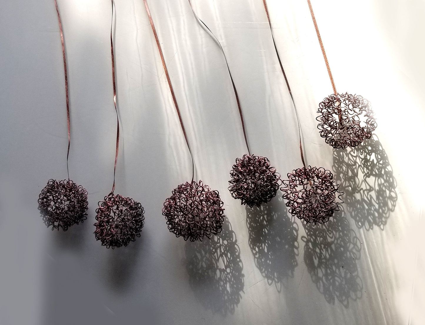 Wire Balls Christmas Tree Ornaments Twisted Metal Metal Ornaments Holiday Balls Handmade Holiday Decorations Commercial Interior Decor