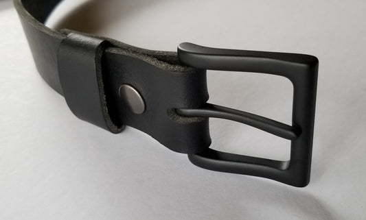 Black Leather Belt & Simple Buckle Black Buffalo Belt and Buckle Belt with Snap Work Gear Belt for Jean Gifts for Guy 5 Colour