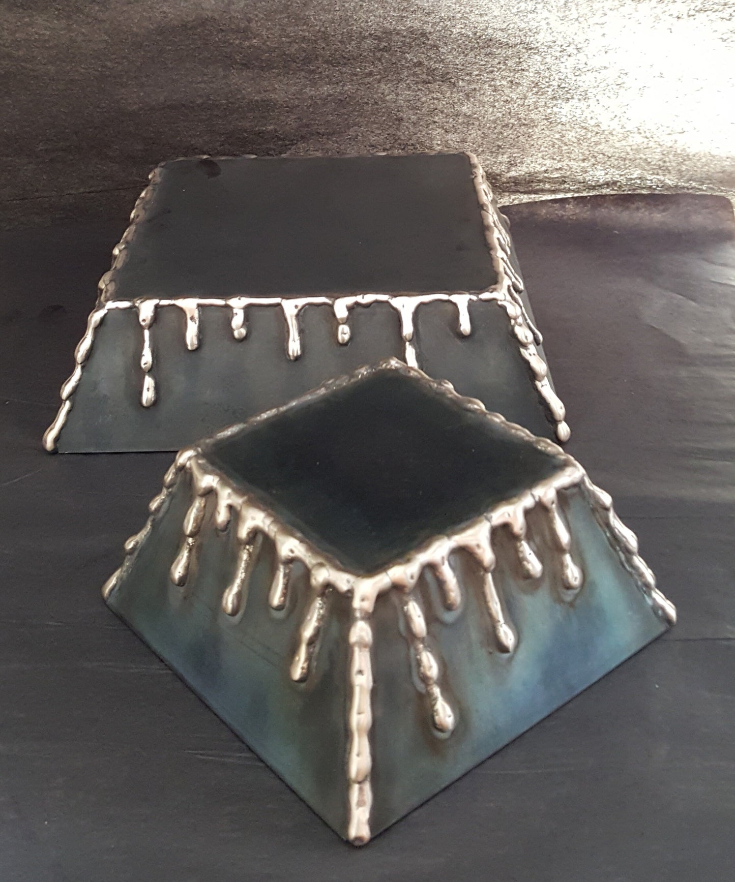 Display Stand, Bronze & Black Metal Pedistal, Candle Holder Display, Jewelry Display, Candle Display, Mantle Centerpiece, Bronze Drizzle