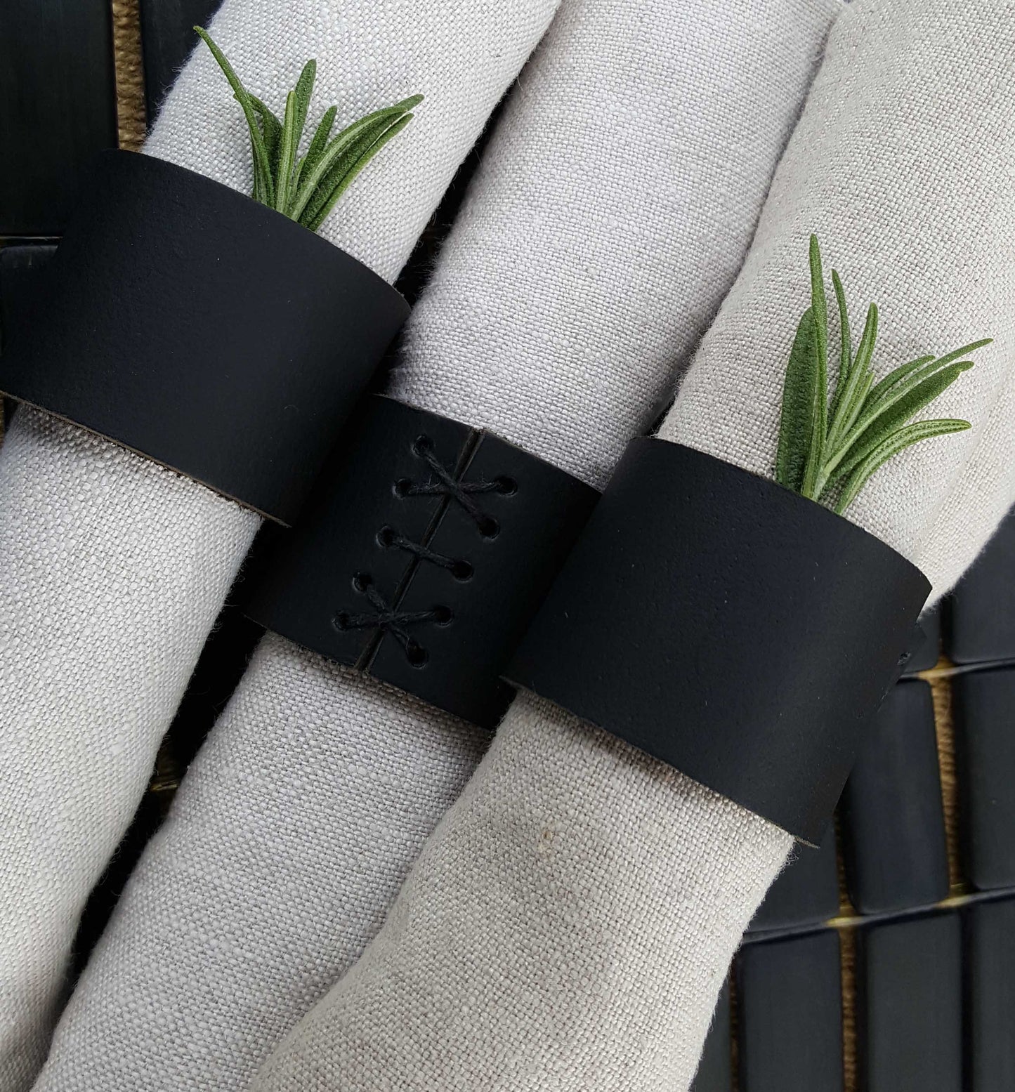 Leather Napkin Rings Casual Dining alfresco Hostess Gift Housewarming Gift Home Decor Dining Leather Accessories Dining Accessories