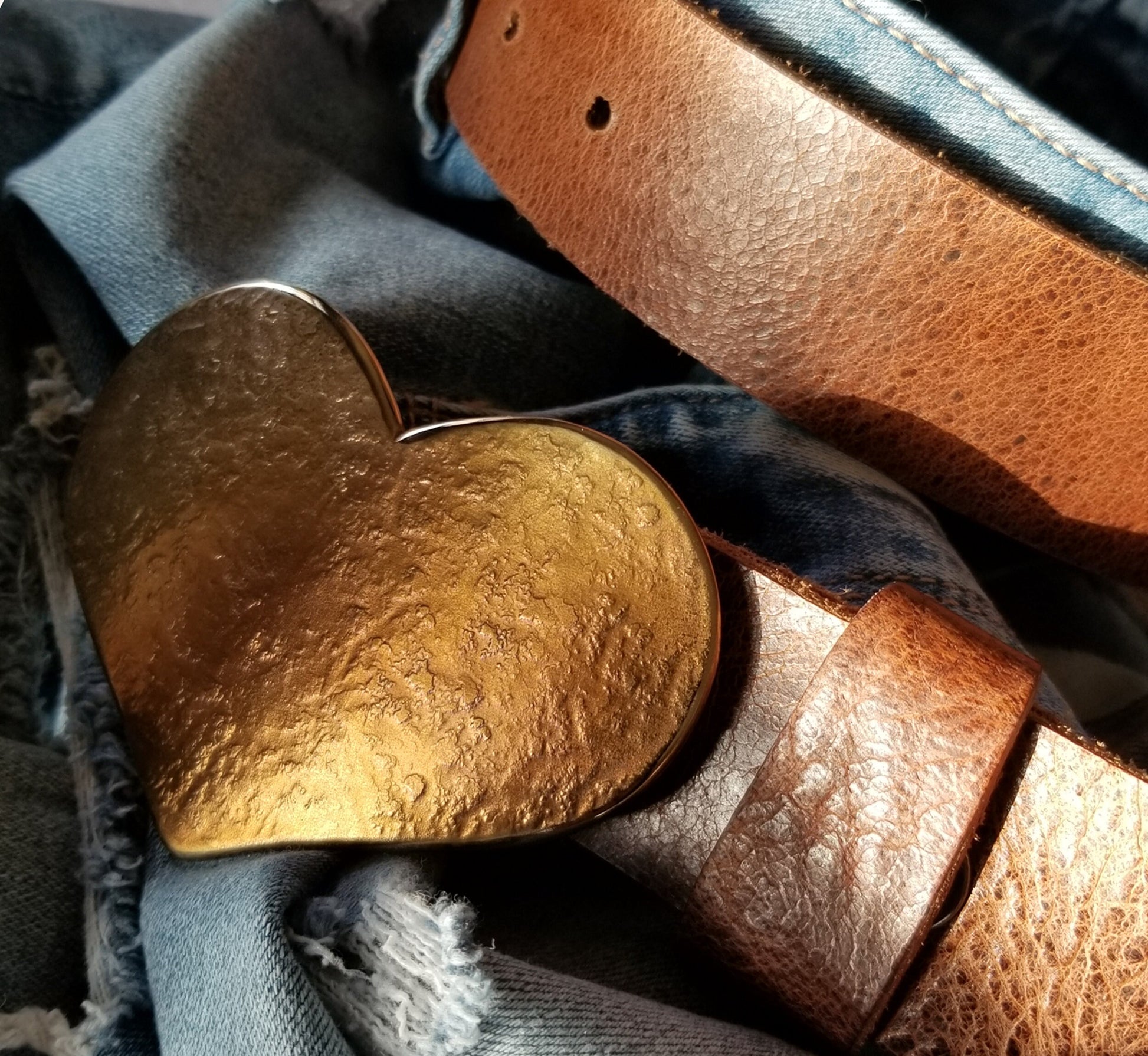 Mother's Day Love Gift Sweet 16 Gift HEART Belt Buckle Heart Shaped Buckle Anniversary Gift Buckle Fits 1-1/2" Leather Belt for Jean