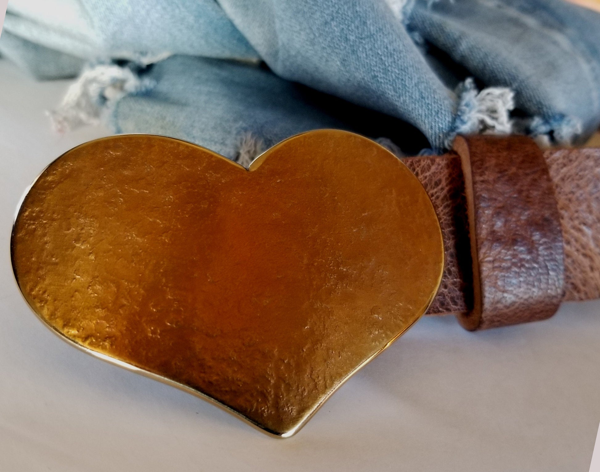 Mother's Day Love Gift Sweet 16 Gift HEART Belt Buckle Heart Shaped Buckle Anniversary Gift Buckle Fits 1-1/2" Leather Belt for Jean