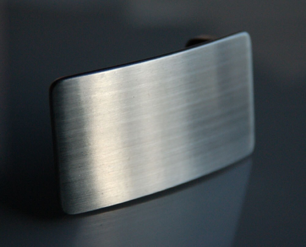 Jean Buckle Satin Finish Silver Brushed Stainless Belt Buckle Canadian Classic Accessory Signed Original fits 1.5" Full Grain Leather Belt