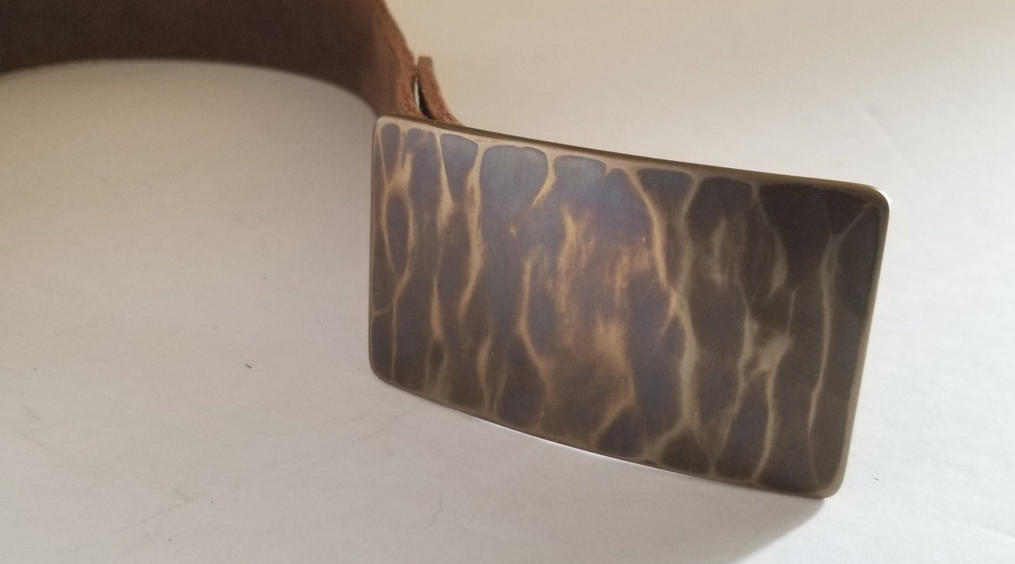 Father's Day Belt Buckle Wood Grain,Wood Lovers,Canadian Hand Forged Stainless Steel Work Gear, Accessories for Jeans fits 1-1/2" Belt