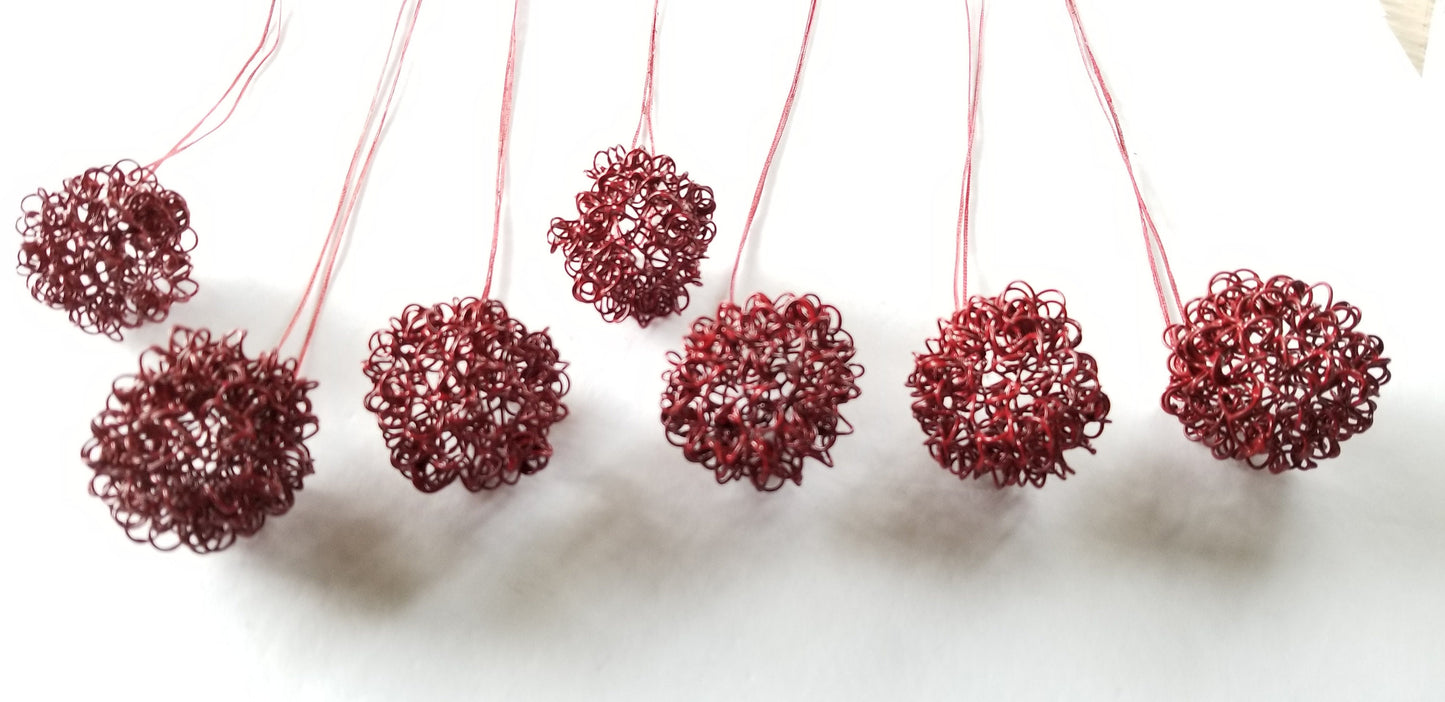 Ornament, Wire Balls, Twisted Metal, Christmas Tree Decor, Metal Ornament, Holiday Balls, Handmade Holiday Decor, Commercial Interior Decor