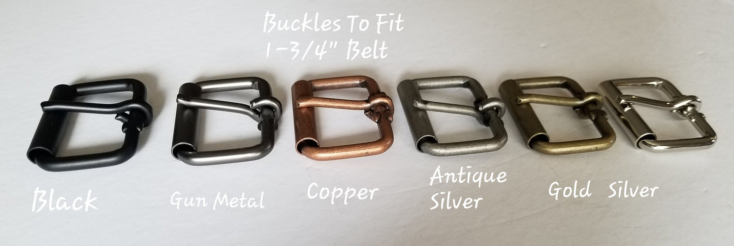 1.75" Leather Belt & Buckle Leather Snap Belt Custom Cut Men's or Women's Belt and Buckle Cut to Your Waist Size