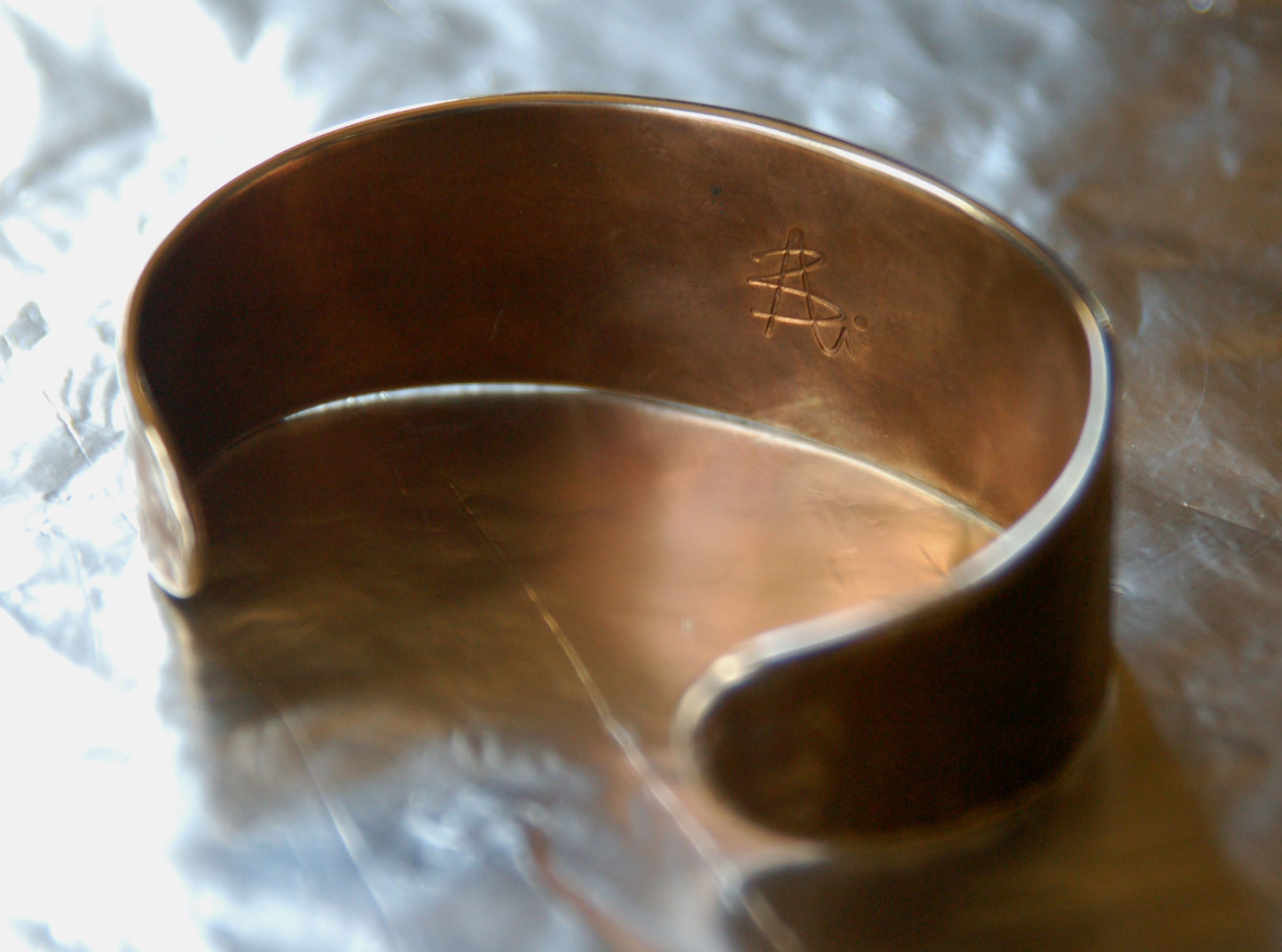 Wrist Cuff Bracelet, Multicolored, Hand Forged, Hypoallergenic Unisex Gifts, Stainless Steel Cuff, Signed Original by Aucoin with Gift Bag