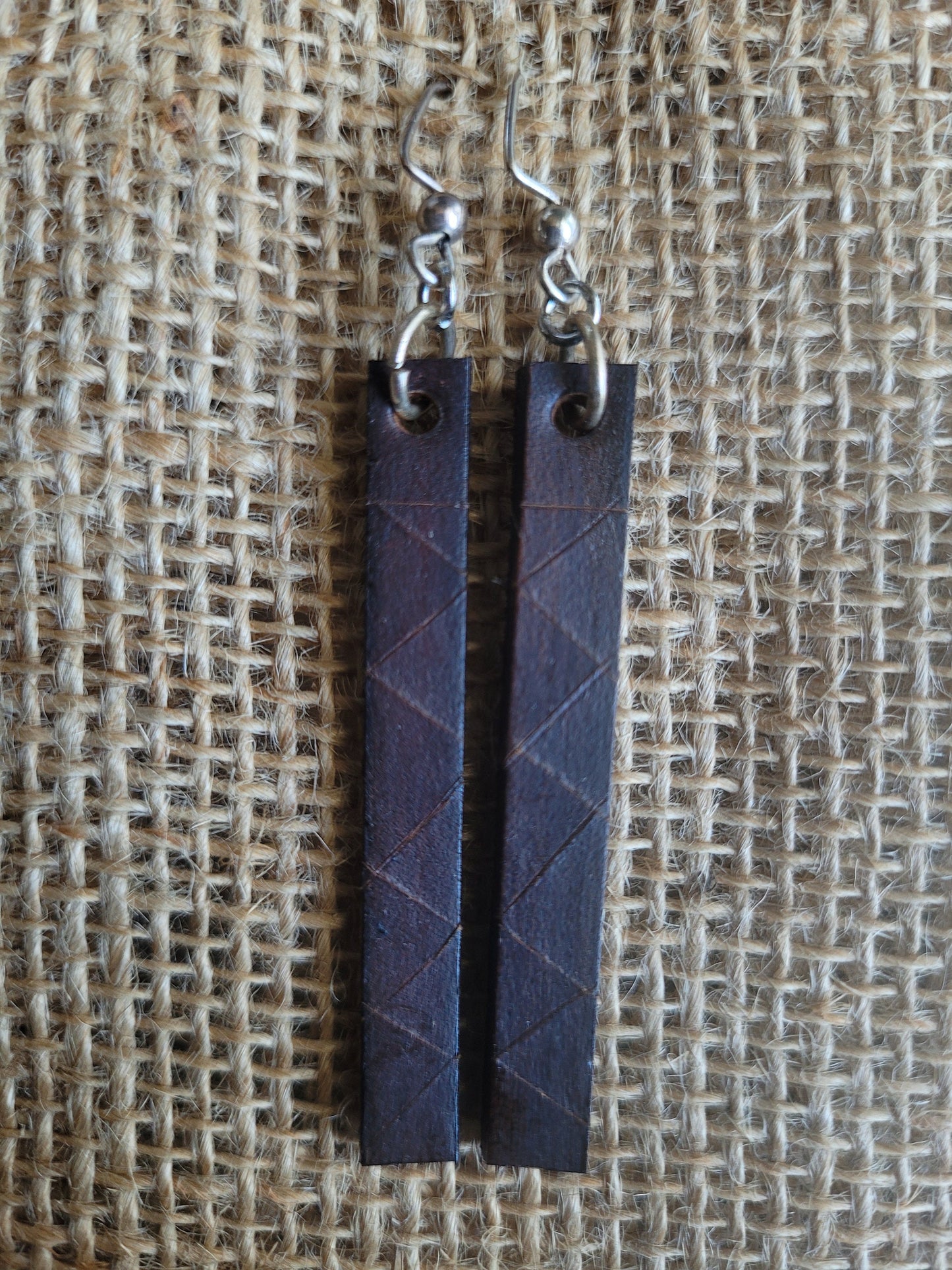 Lightweight Leather Earring Set with Shepherd Hooks Variety of Colours Hand Made Canadian Jewelry & Burlap Storage Bag Stocking Stuffer