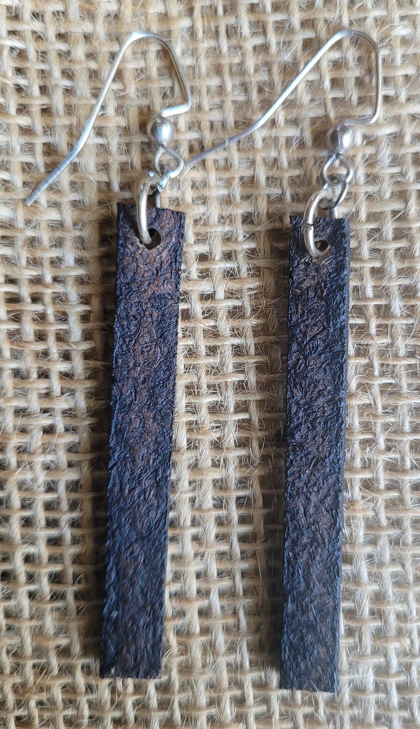 Lightweight Leather Earring Set with Shepherd Hooks Variety of Colours Hand Made Canadian Jewelry & Burlap Storage Bag Stocking Stuffer