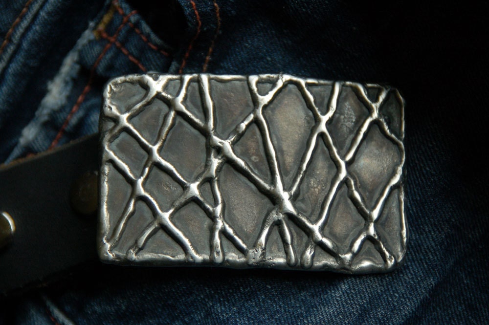 Unique Belt Buckle Signed Original "Drizzle" Stainless Steel Unisex Gift Hypoallergenic Accessories Jean Accessories For 1-1/2" Leather Belt
