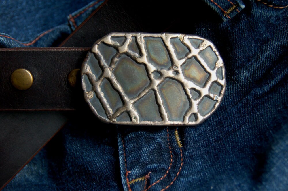 Bronze Anniversary Belt Buckle Hand Forged in Canada Buckle Accessories for Jeans, For 1.5" Leather Snap On Belt Canadian Designed Buckle