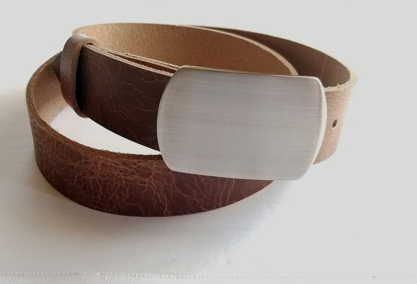 Belt & Buckle Set Groomsmen Gift Personalized Wedding Accessories Keepsake Stainless Steel Belt Buckle with Leather 1.5" Wide Belt