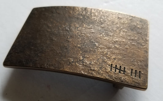 Bronze Anniversary Gift Belt & Buckle Set For Jeans Customized Gifts, Personalized Gift Tally or Roman Numeral Buckle with Leather Belt