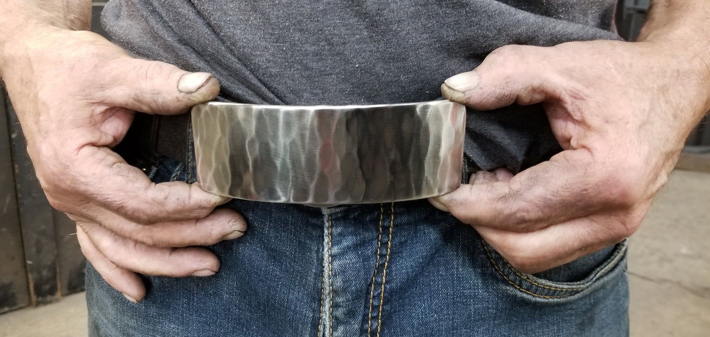 Designer Belt Buckle, Unisex Buckle Fits 1-1/2" Belt for Jeans, Hypoallergenic Accessories, Slim Fit, Hand Forged Buckle, Aucoin Original